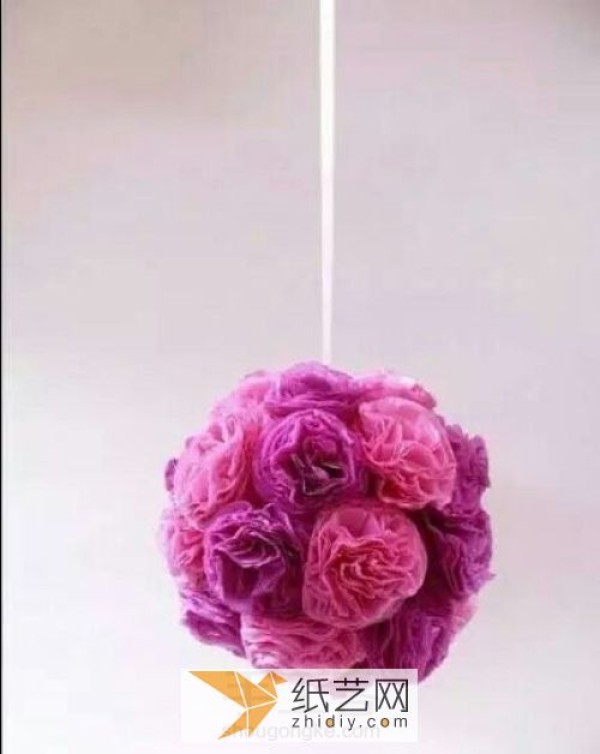 Paper flower balls made from crepe paper. Handmade DIY production tutorial teaches you how to make creative paper flowers.