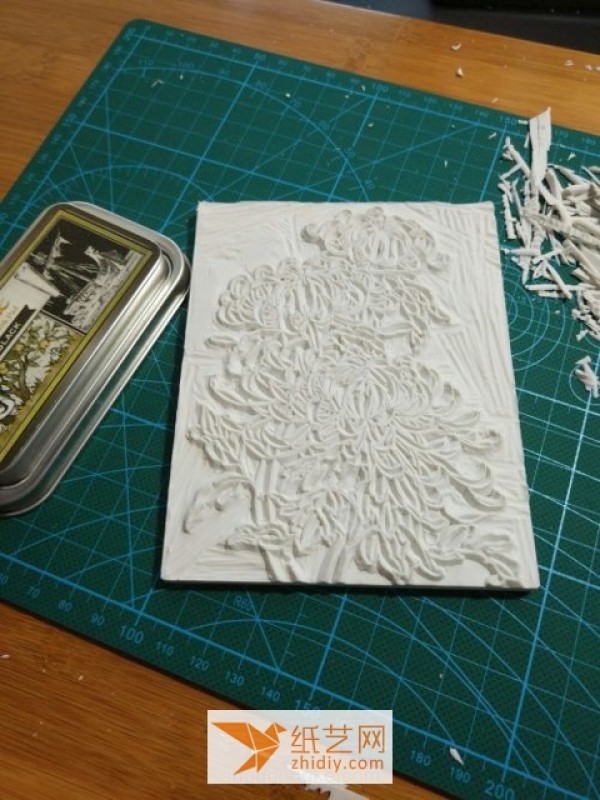 Super complex chrysanthemum pattern rubber stamp making tutorial