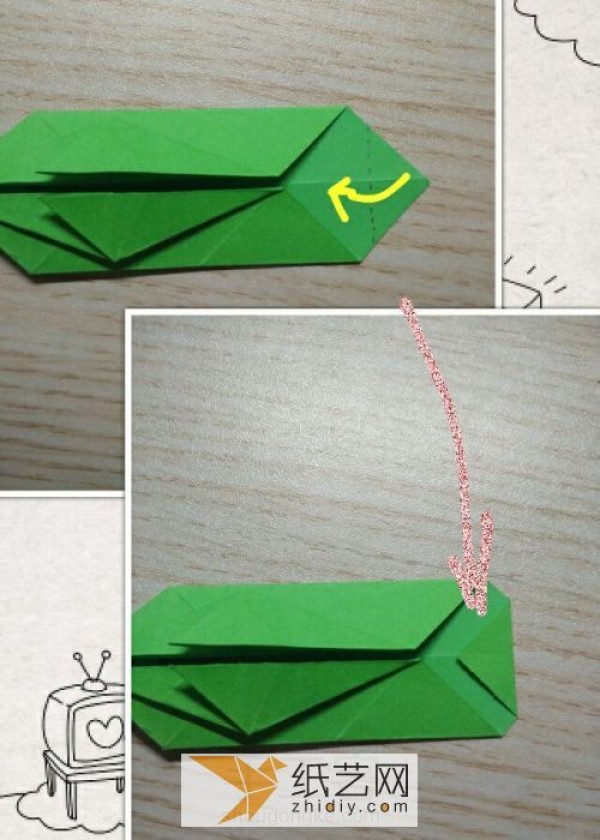 Tutorial on how to make an origami crocodile in Childrens Origami Collection