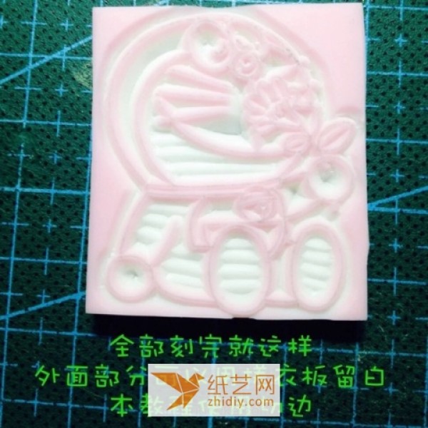 A step-by-step tutorial on how to make a Doraemon rubber stamp