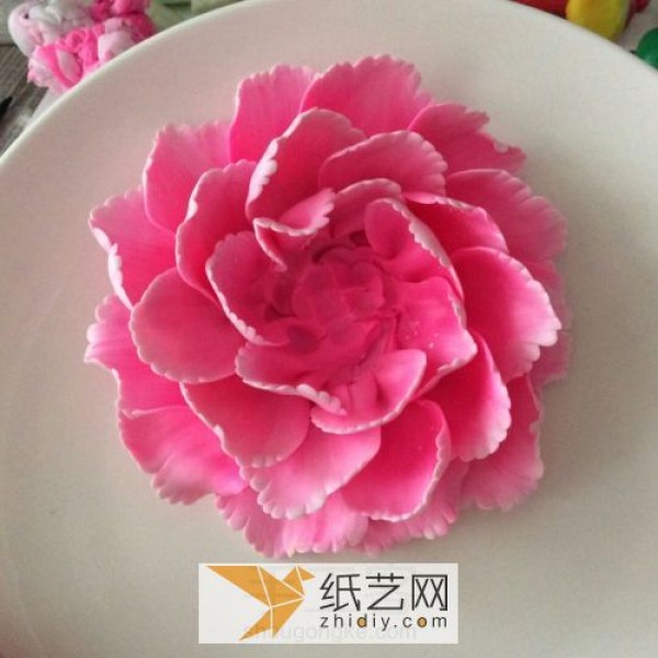 National flower peony ultra-light clay decorative plate 520 Valentines Day gift