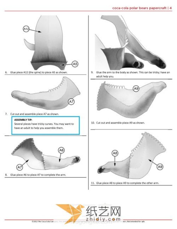 Paper model making of Coca-Cola polar bear mascot