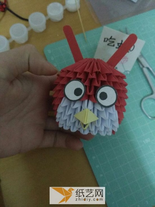 Origami triangle with Angry Birds Big Red Bird Childrens Day gift