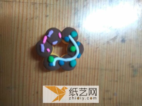 Ultra light clay handmade flower shape donuts for kids