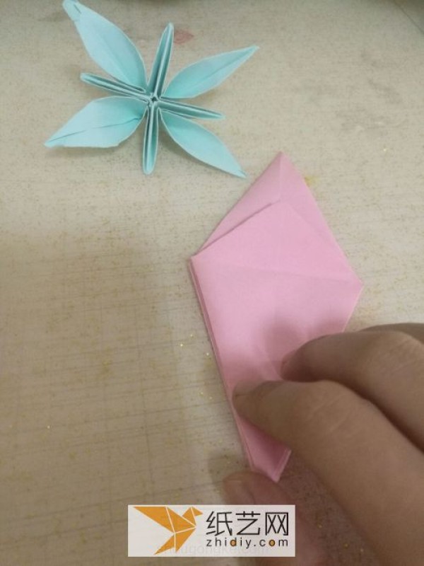 Origami Star Flower Paper Art Flower Making Tutorial Illustration