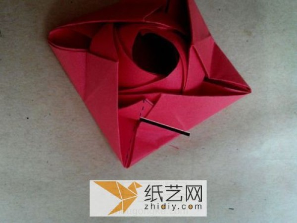 Real photo tutorial teaches you step by step how to fold origami roses