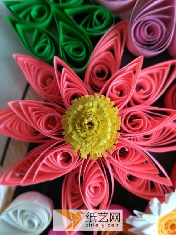 A hundred flowers blooming paper flower decorative painting Teachers Day gift