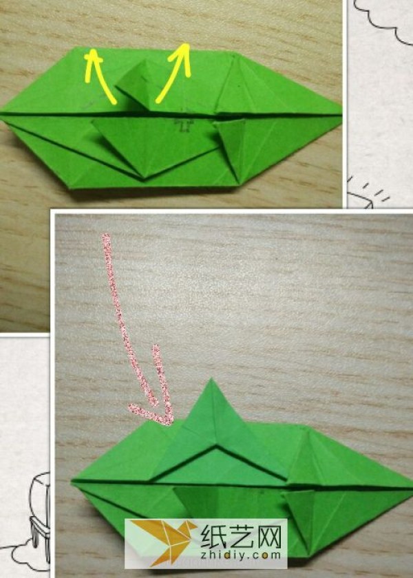 Tutorial on how to make an origami crocodile in Childrens Origami Collection