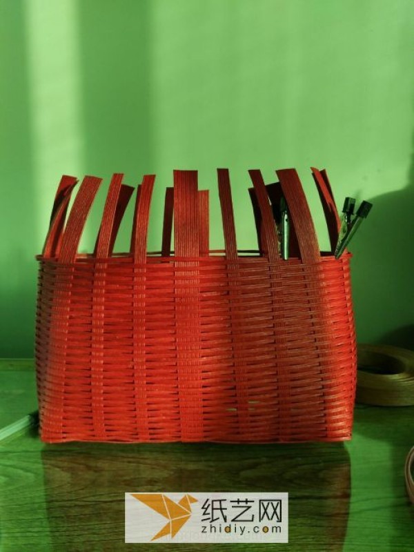 Chinese red paper rattan woven storage bag Teacher’s Day gift