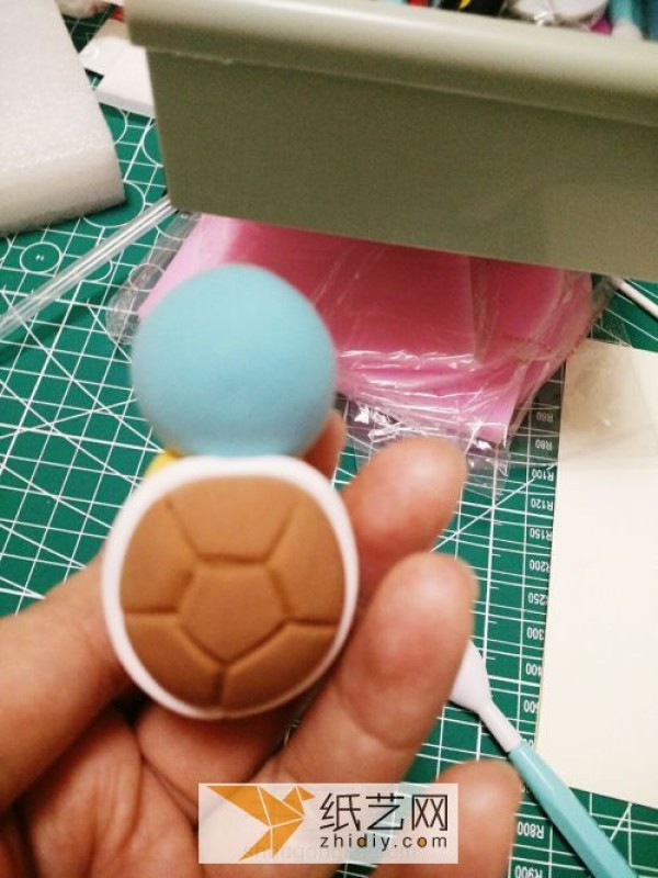 Illustrated tutorial on making DIY Pokemon Squirtle from clay. Cartoon dolls made of clay.