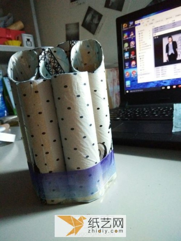 Desktop storage tool Tutorial on turning waste paper tubes into treasures and making them into practical pen holders