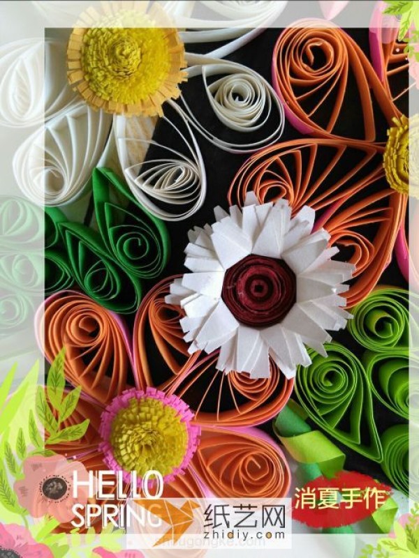 A hundred flowers blooming paper flower decorative painting Teachers Day gift