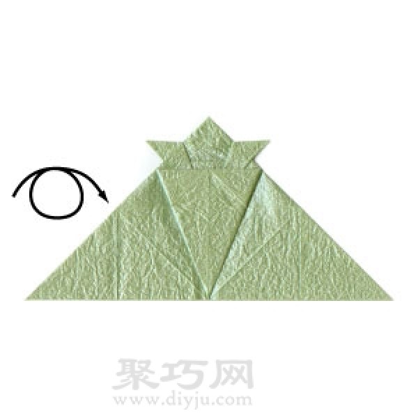 Illustration of simple folding methods of origami turtle