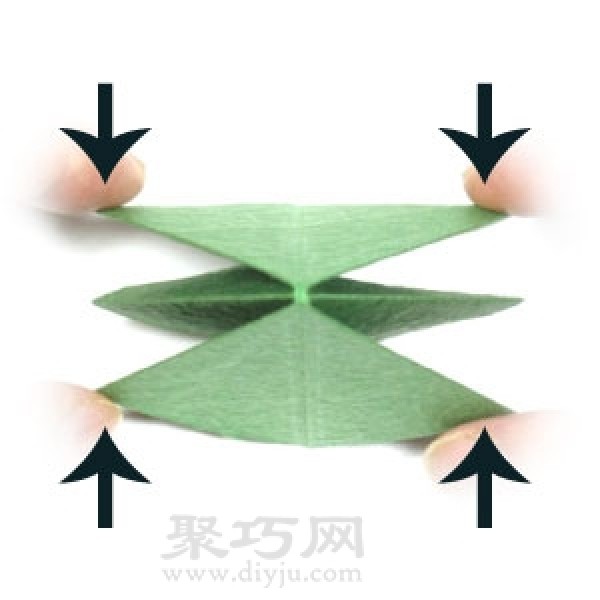 Basic origami folding method: 6 sepals