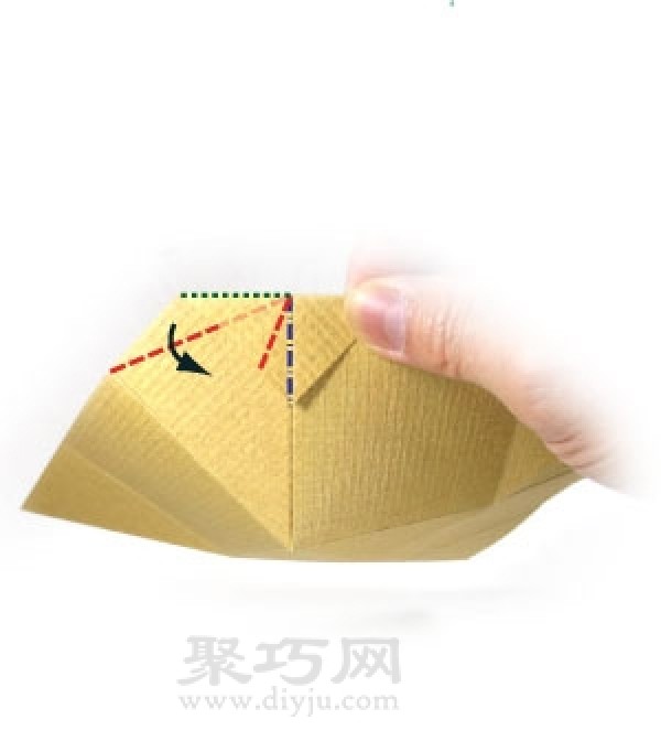 Simple origami bowl step-by-step illustration