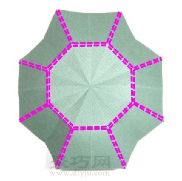 How to fold an origami octagonal plate