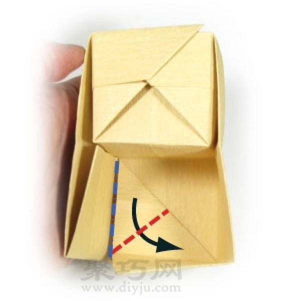 Illustration of the steps of chair origami