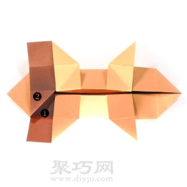 Learn to make origami three-dimensional standing puppy step by step