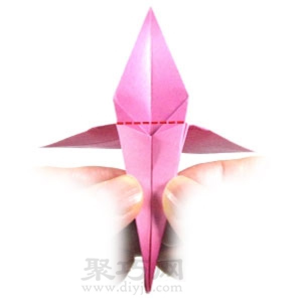 Simple origami lily flower folding method