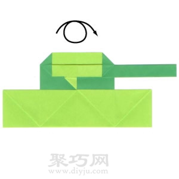 Illustrated origami tank tutorial for children