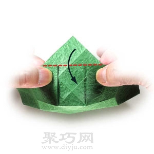 Simple round paper box origami illustration