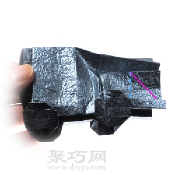 Illustration of folding origami 3D jeep