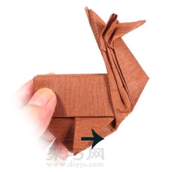 How to make origami three-dimensional reindeer