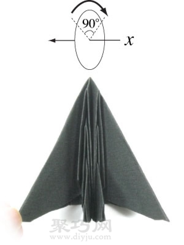 Illustrated tutorial on handmade origami invisible airplane