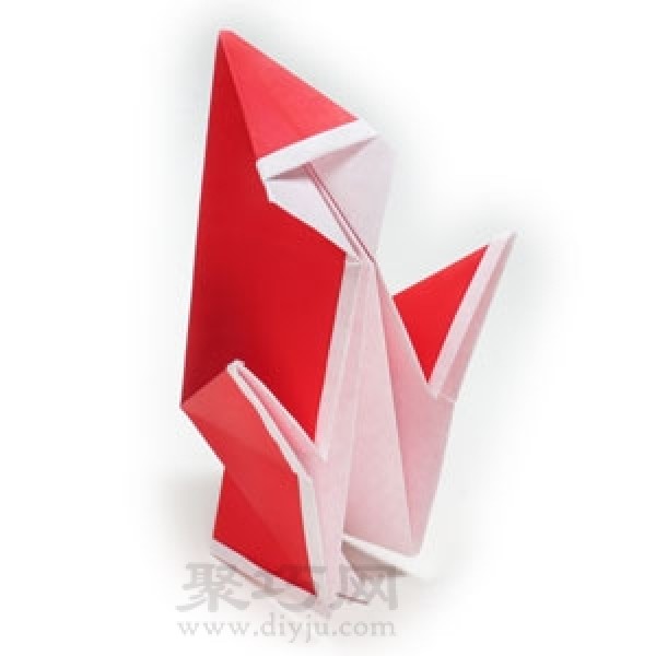 Santa Claus origami three-dimensional tutorial teaches you to fold a standing Santa Claus