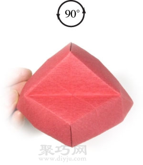 Three-dimensional heart-shaped origami method