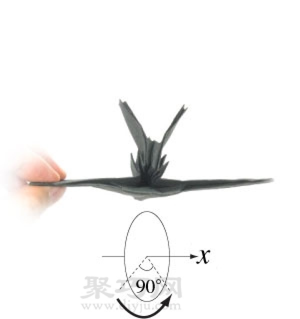 Illustrated tutorial on handmade origami invisible airplane