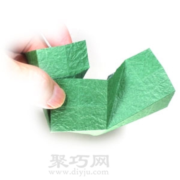 Illustration of folding origami butterfly box