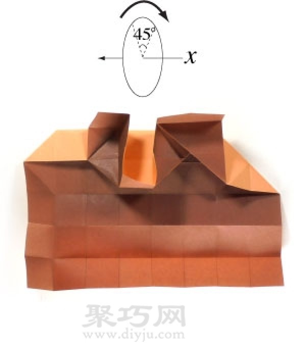 Learn to make origami three-dimensional standing puppy step by step