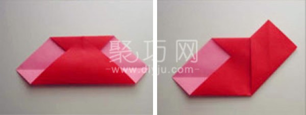 Illustrated tutorial on how to fold a heart using square paper Super simple folding method