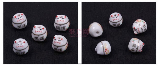 Chinese Knot DIY Ceramic Accessories: Alphabet Cartoon Lucky Cat Beads