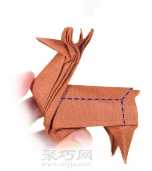 How to make origami three-dimensional reindeer