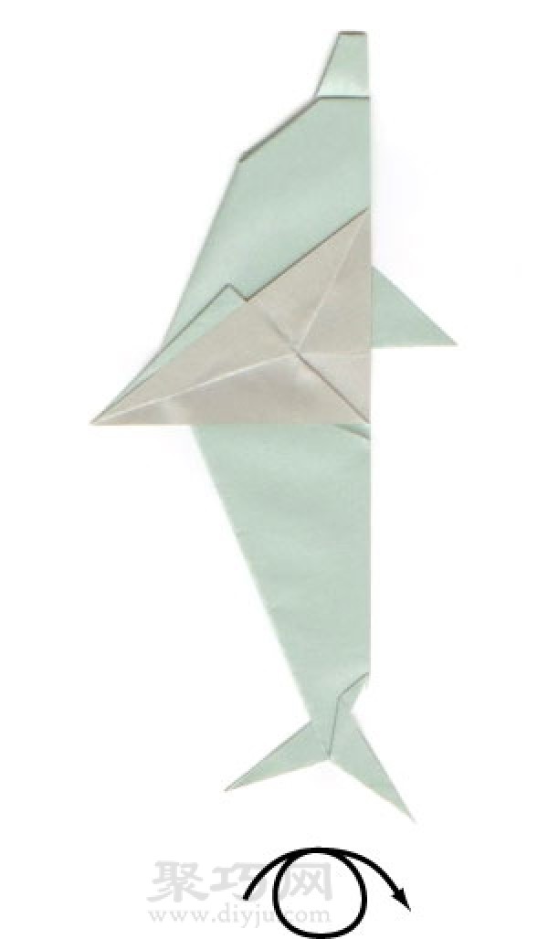 Simple origami dolphin folding method