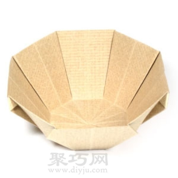 Round origami bowl tutorial illustration