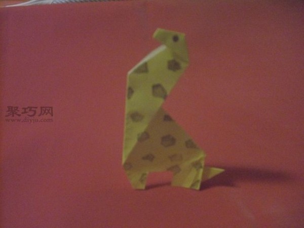 Animal origami for children: simple illustration of how to fold a giraffe