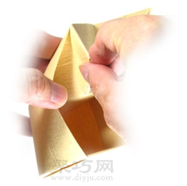 Illustration of the steps of chair origami