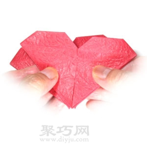 Manual origami double heart folding steps