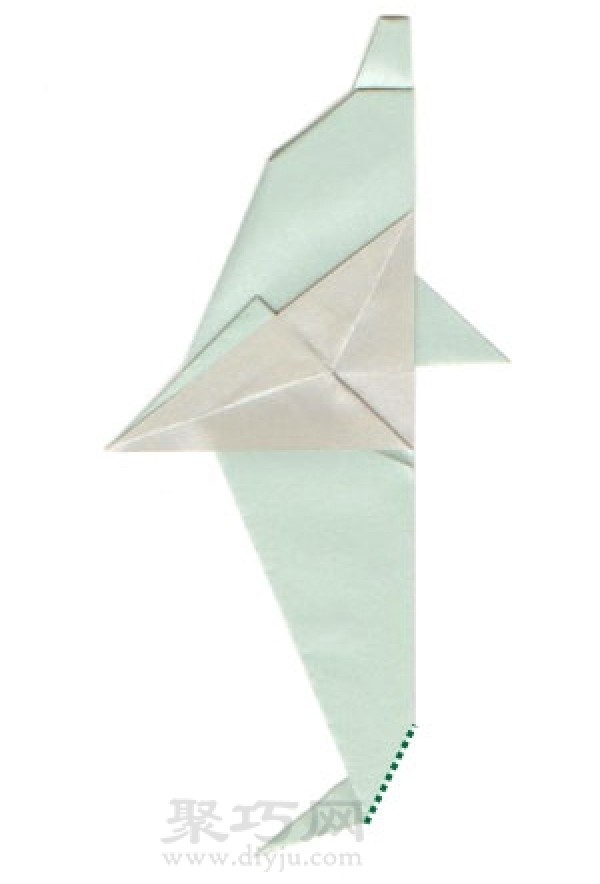 Simple origami dolphin folding method