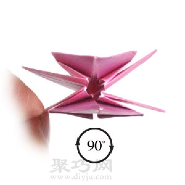 Simple origami lily flower folding method