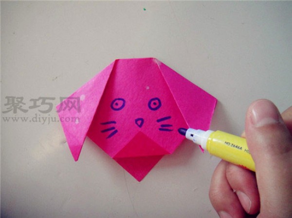 Origami lesson plan for small classes in kindergarten: Origami puppy head, how to fold a puppy