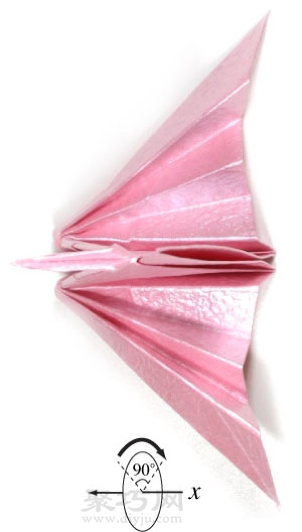 Simple folding method of paper cranes Step by step illustration of folding paper cranes