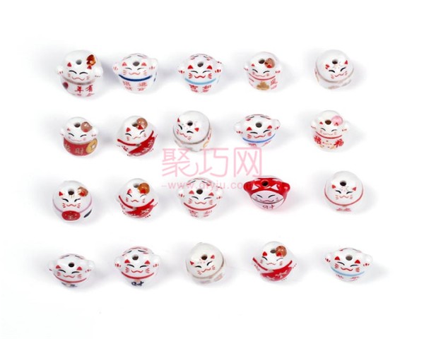 Chinese Knot DIY Ceramic Accessories: Alphabet Cartoon Lucky Cat Beads