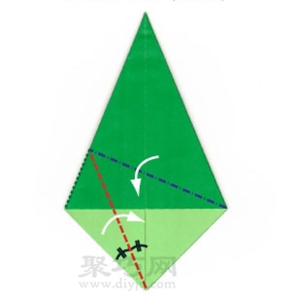 Basic origami folding method: reverse leaf folding