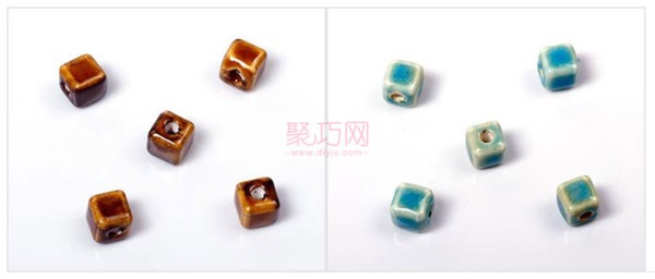 Chinese knot DIY material 8MM square solid color ceramic beads