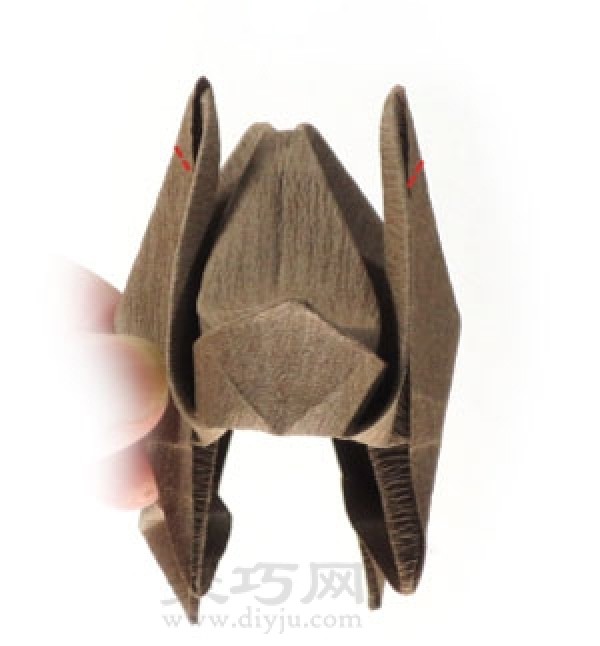 Three-dimensional rhinoceros origami method