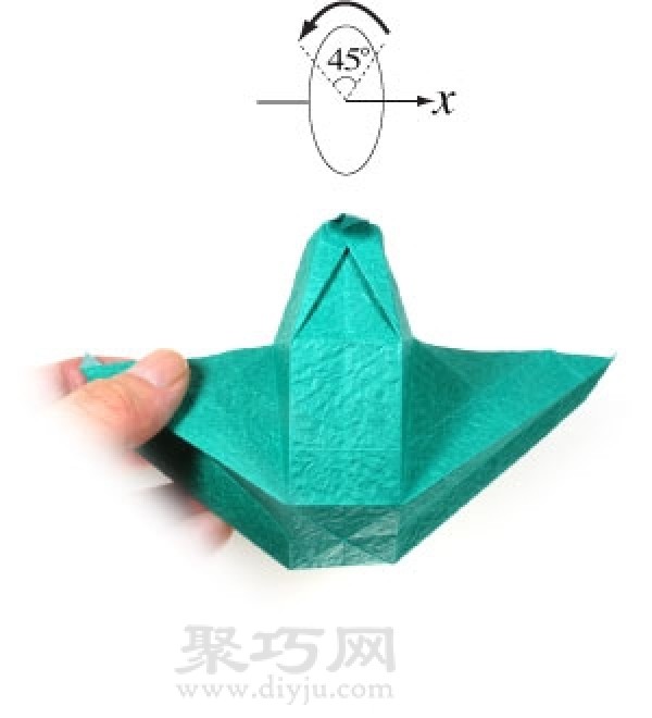 Simple illustration of origami cross paper box